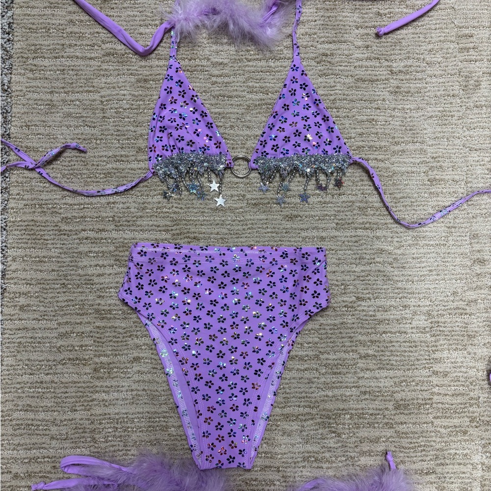 Purple Star Bikini Set